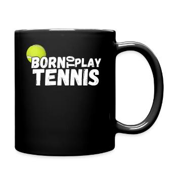 tennis / Tennis / Tennis spieler / Tennis Spielen - Tasse einfarbig - Schwarz - Rechts