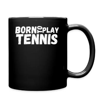 tennis / Tennis / Tennis spieler / Tennis Spielen - Tasse einfarbig - Schwarz - Rechts