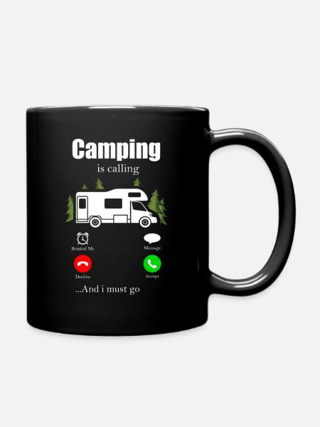 Camping - Tasse einfarbig - Schwarz