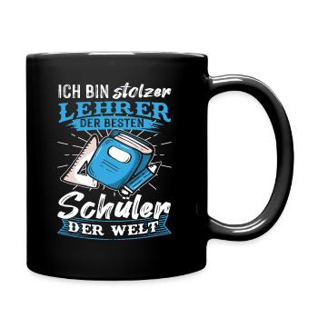 Stolzer Lehrer der besten Schüler der Welt Spruch - Tasse einfarbig - Schwarz - Rechts