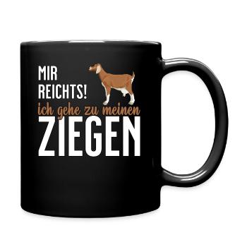 Mir reichts - ich gehe zu meinen Ziegen lustiger - Tasse einfarbig - Schwarz - Rechts