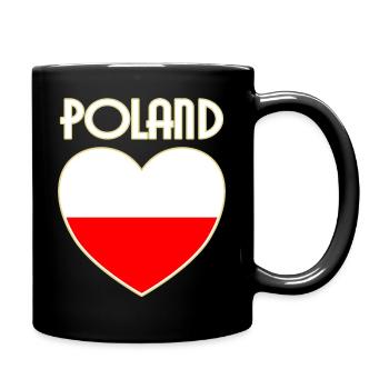 Poland Polen Flagge Fahne Herz - Tasse einfarbig - Schwarz - Rechts