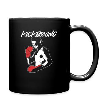 Kick boxing Kickboxer - Tasse einfarbig - Schwarz - Rechts