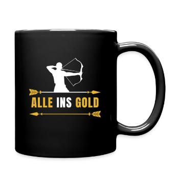 Bogenschießen - Tasse einfarbig - Schwarz - Rechts