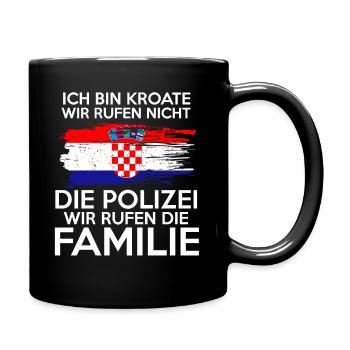 Kroatische Familie Kroate Kroatin Kroaten Kroatien - Tasse einfarbig - Schwarz - Rechts