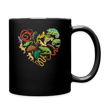 Reptile Heart Snake Lizard - Full Colour Mug - black - Right