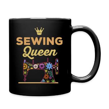 Sewing Queen Nähen Königin Geschenk - Tasse einfarbig - Schwarz - Rechts