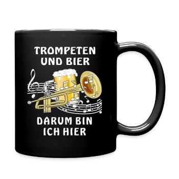 TROMPETEN UND BIER - Tasse einfarbig - Schwarz - Rechts