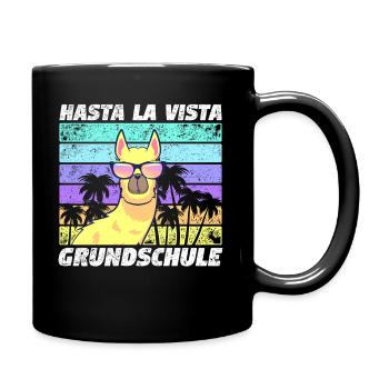 Einschulung 5.Klasse Lama Alpaka Grundschule - Tasse einfarbig - Schwarz - Rechts