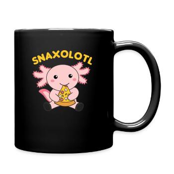 Snaxolotl Axolotl Liebhaber süße Tiere Pizza - Tasse einfarbig - Schwarz - Rechts
