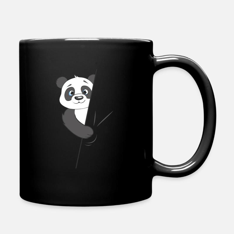 Pandabär versteckt sich - Tasse einfarbig - Schwarz