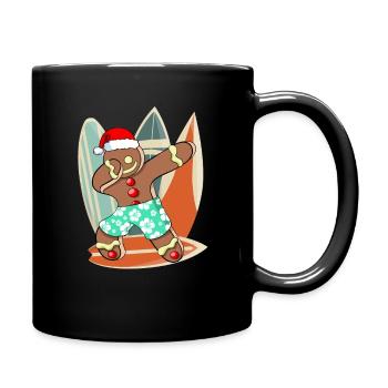 Xmas Santa Hat Boy Dabbing Gingerbread Man - Mug uni - noir - Droite