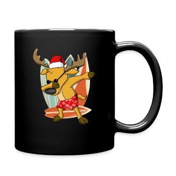 Dabbing Reindeer Xmas In Summer Party Boy - Full Colour Mug - black - Right