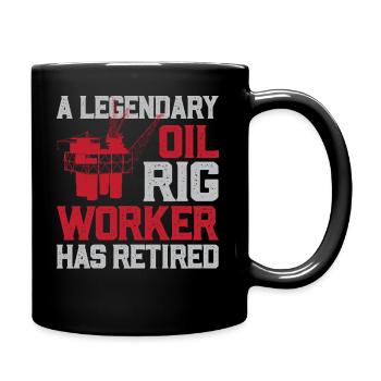 Retired Oil Rig Worker - Full Colour Mug - black - Right