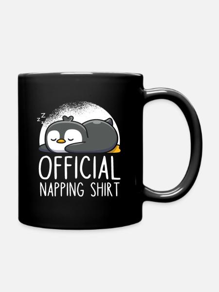 Offizielles Schlafshirt Pinguin - Tasse einfarbig - Schwarz