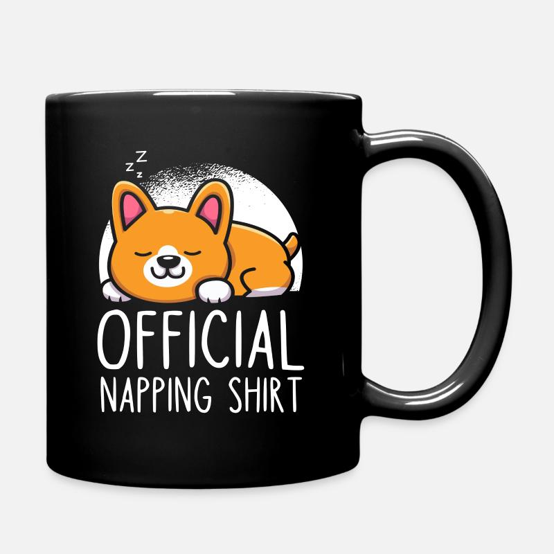 Offizielles Schlafshirt Hund - Tasse einfarbig - Schwarz