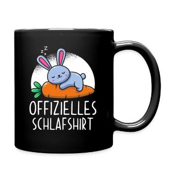 Offizielles Schlafshirt Hase - Tasse einfarbig - Schwarz - Rechts