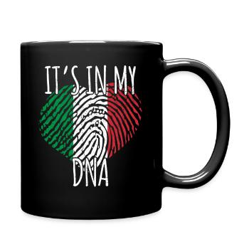 It's In My DNA Italy Heart Fingerprint Italia - Full Colour Mug - black - Right