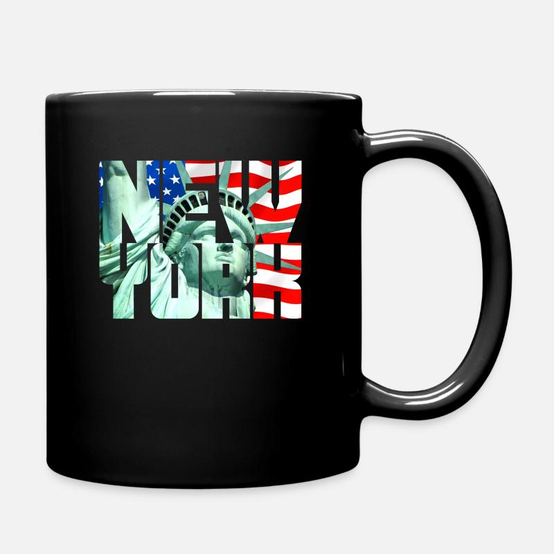 New York Freiheitsstatue - Tasse einfarbig - Schwarz