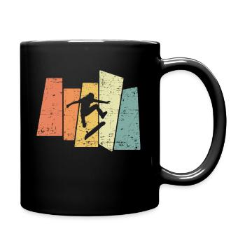 Retro Skater Skateboard Vintage - Full Colour Mug - black - Right