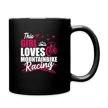 This Girl Loves Mountainbike Racing - Tasse einfarbig - Schwarz - Rechts