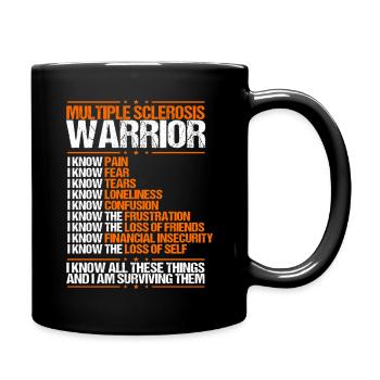 Multiple Sclerosis Awareness Pain Orange Ribbon - Tasse einfarbig - Schwarz - Rechts