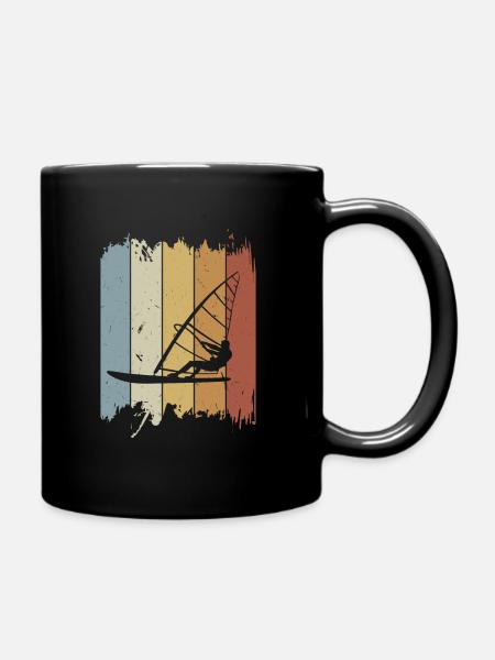 Windsurf Retro Windsurf Sports nautiques Surf Vintage - Mug uni - noir