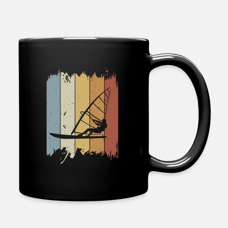 Windsurf Retro Windsurf Sports nautiques Surf Vintage - Mug uni - noir