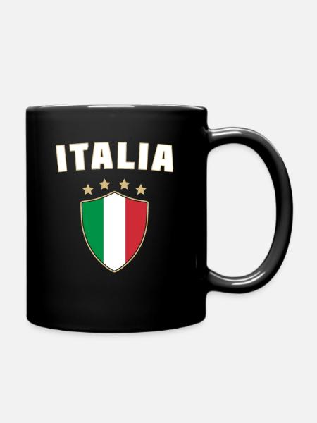 Italia Fan Italien - Tasse einfarbig - Schwarz