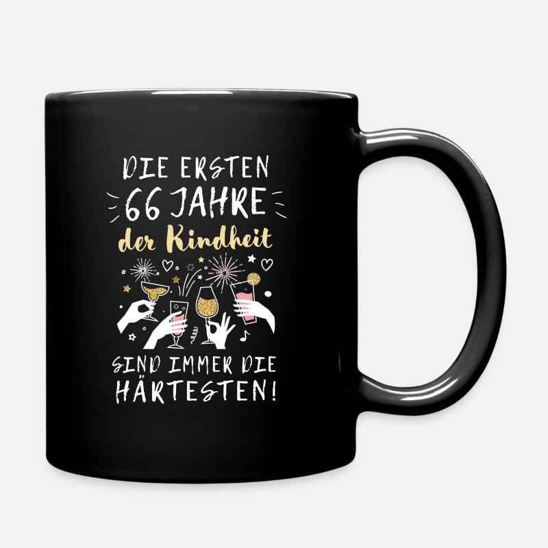 Geschenk 66 Jahre Geburtstag Kindheit Spruch - Tasse einfarbig - Schwarz