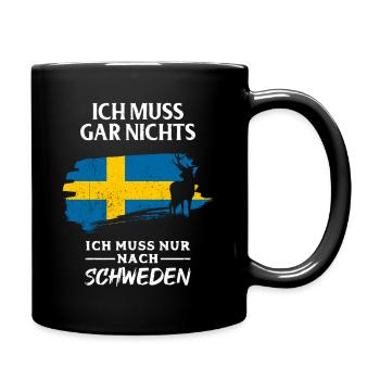 Schweden Flagge Tshirt - Tasse einfarbig - Schwarz - Rechts