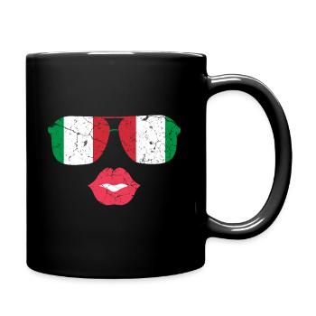 Italien Liebe - Tasse einfarbig - Schwarz - Rechts