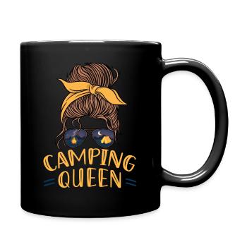 Camper Outdoor Tent Camping Queen - Full Colour Mug - black - Right