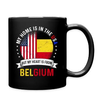 Belgian American Flag Belgian Roots USA Citizen - Tasse einfarbig - Schwarz - Rechts