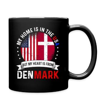 Danish American Flag Danish Roots USA Citizen - Full Colour Mug - black - Right