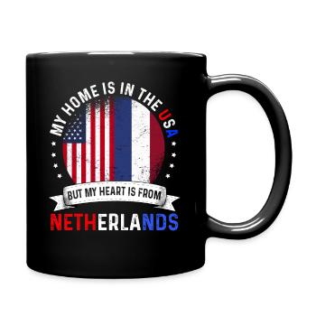 Dutch American Flag Dutch Roots USA Citizen - Tasse einfarbig - Schwarz - Rechts