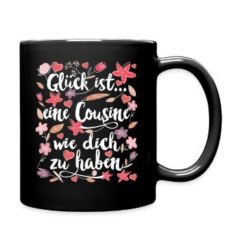 Cousine Cousinchen Kusine - Tasse einfarbig - Schwarz - Rechts