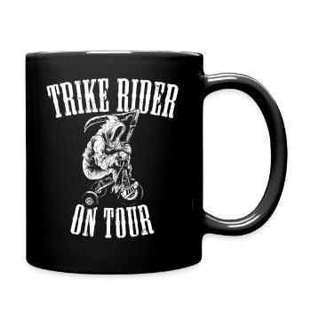 Trike Rider on Tour - Full Colour Mug - black - Right