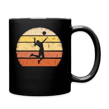 Retro Womens Beach Volleyball - Full Colour Mug - black - Right