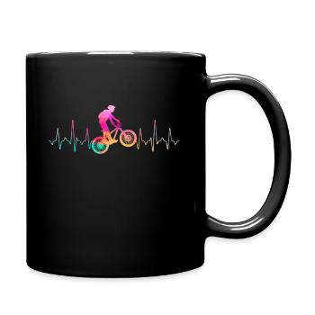 MTB Heartbeat - Tasse einfarbig - Schwarz - Rechts