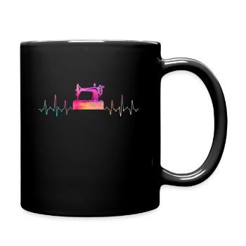 Machine à coudre Coudre Heartbeat - Mug uni - noir - Droite