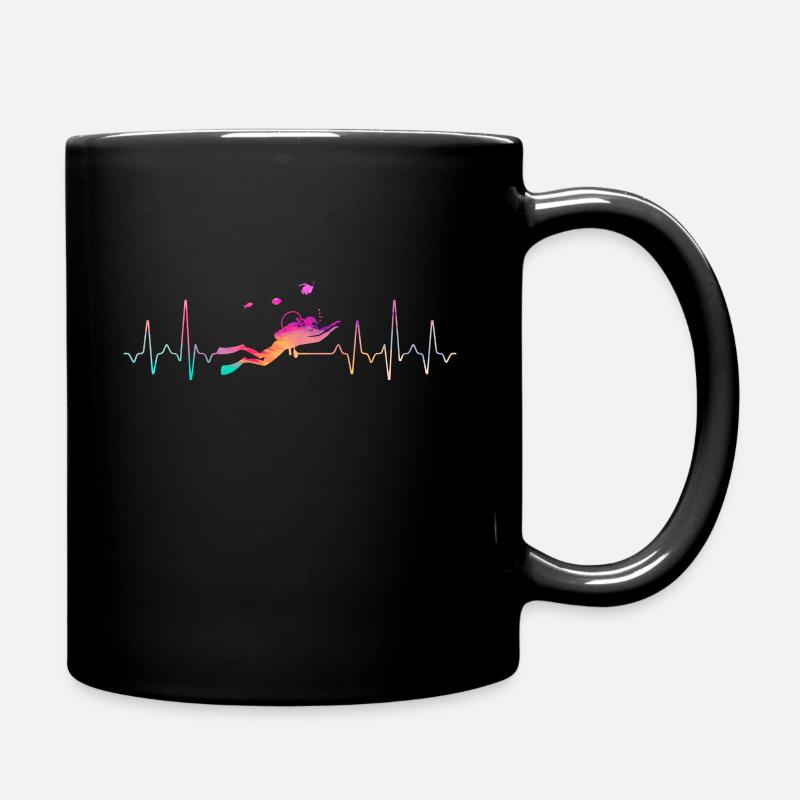 Plongée rythme cardiaque - Mug uni - noir