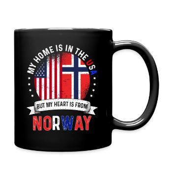 Norwegian American Flag Norwegian Roots USA - Full Colour Mug - black - Right