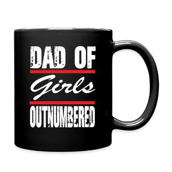 Father's Day Daddy of Girls #Outnumbered - Full Colour Mug - black - Right