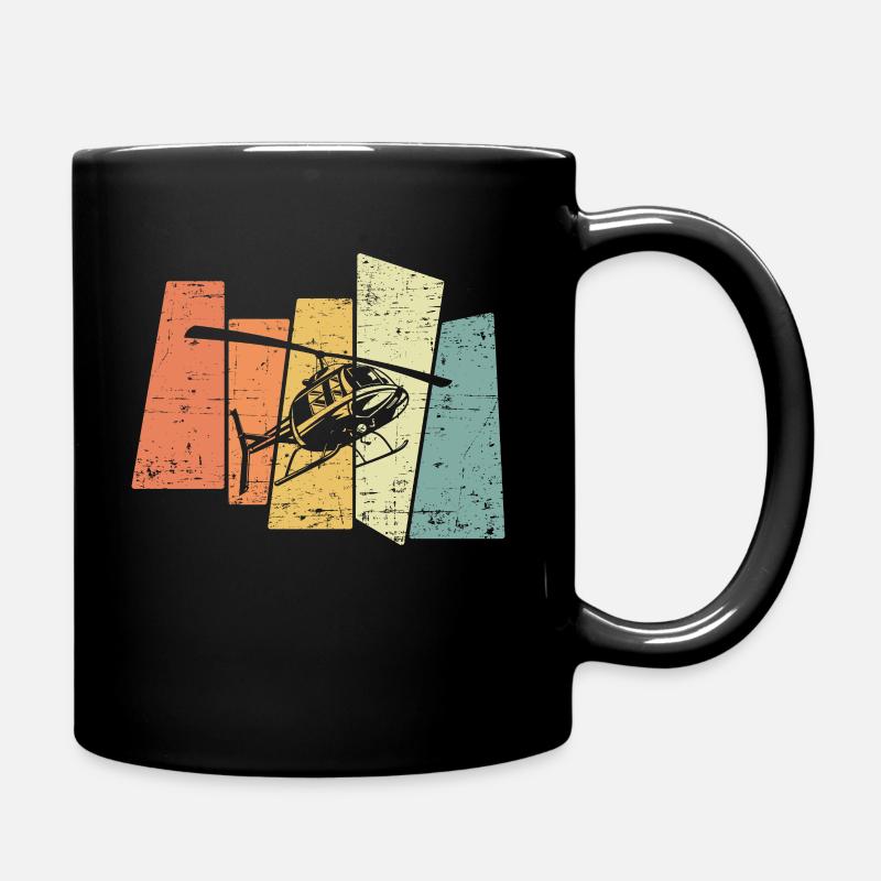 Hélicoptères rétro hélicoptères vintage pilotes - Mug uni - noir