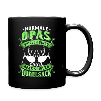 Dudelsack Opa Geschenk Sackpfeife Dudelsackspieler - Tasse einfarbig - Schwarz - Rechts