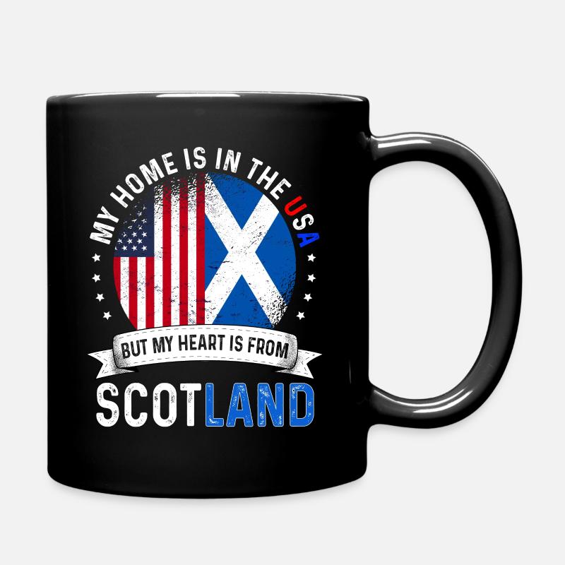 Scottish American Flag Scottish Roots USA Citizen - Full Colour Mug - black