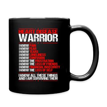 Heart Disease Awareness I know Pain Red Ribbon - Mug uni - noir - Droite