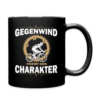 Rennrad Radsport Fahrrad Gegenwind formt den - Tasse einfarbig - Schwarz - Rechts