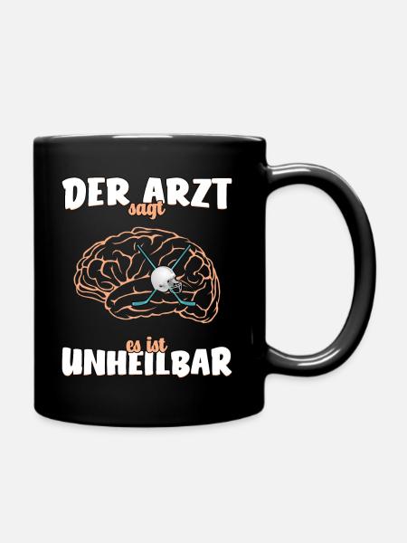 Der Arzt sagt es ist unheilbar - Eishockey - Tasse einfarbig - Schwarz